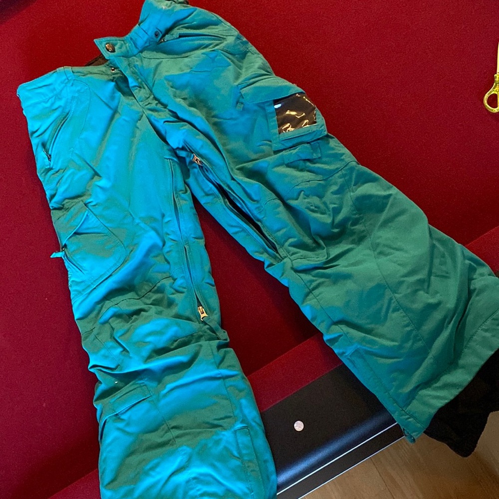 Burton Boarding Skiing Snow Pants (w zipper to jacket attachment and boot hook)